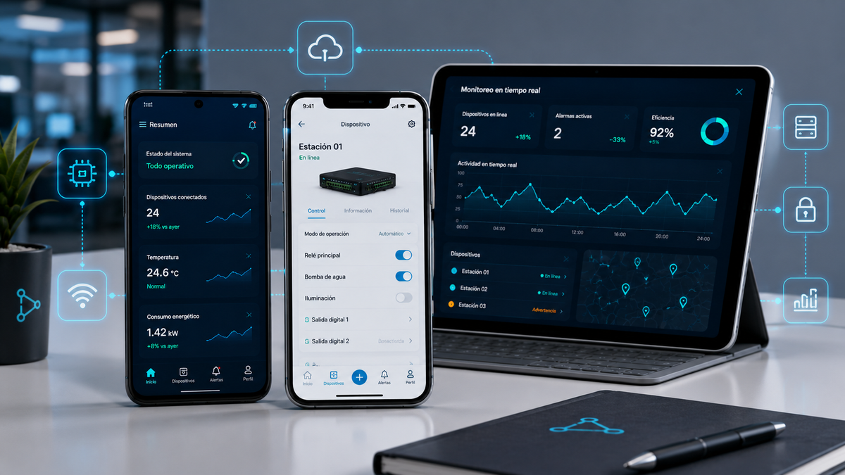 App móvil de monitoreo IoT en tiempo real, con control de dispositivos
